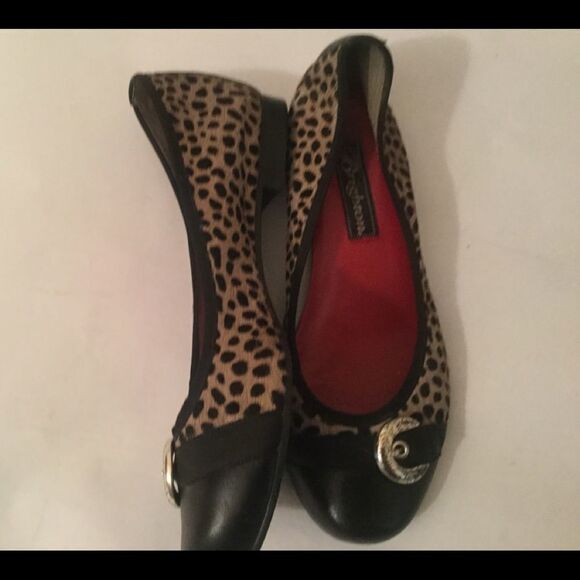 BRIGHTON "BABY" Leather Cap Toe Calf Hair Animal - Picture 2 of 9